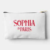 フランス レッド カスタムネーム イン パリ ホワイト アクセサリーポーチ (裏面)