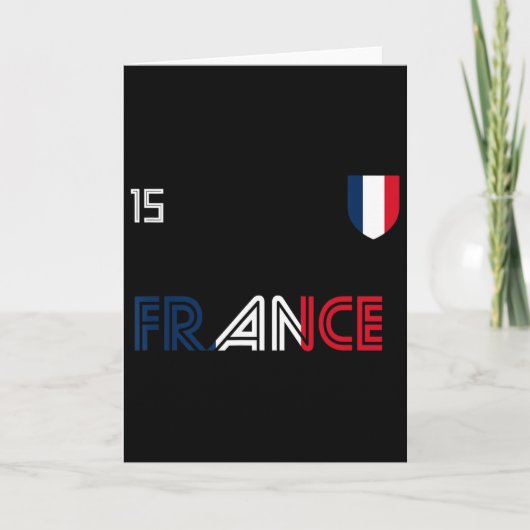 フランス レトロ サッカー フランス国旗 カード (正面)