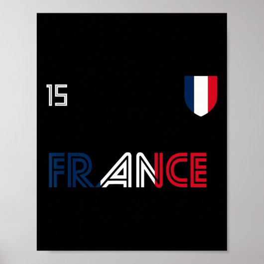 フランス レトロ サッカー フランス国旗 ポスター (正面)