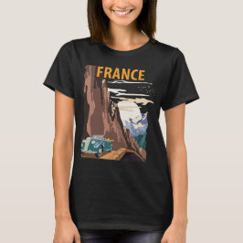 フランス ロードトリップ レトロ トラベル Tシャツ