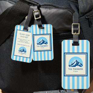 フランス ヴァル・トラン 山 スキー場 ストライプ ラゲッジタグ