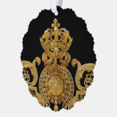 フランス ヴェルサイユ城の孤立した金色の門 オーナメントカード (左)