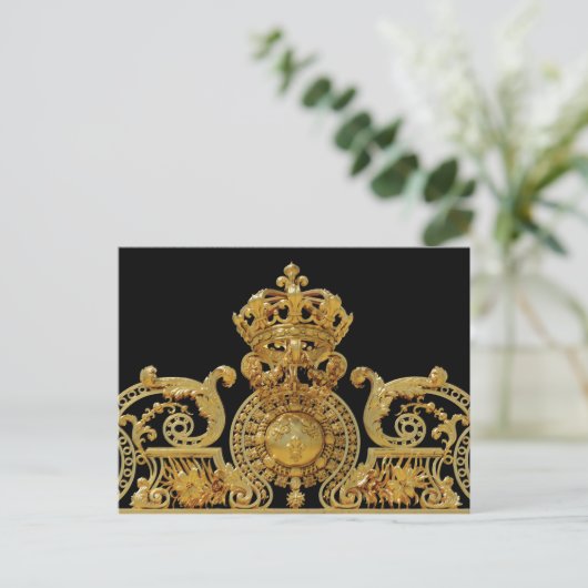 フランス ヴェルサイユ宮殿の孤立した黄金の門 ポストカード (スタンド正面)