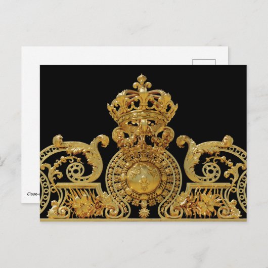 フランス ヴェルサイユ宮殿の孤立した黄金の門 ポストカード (正面/裏面)