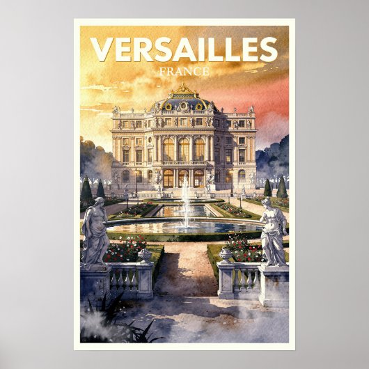 フランス ヴェルサイユ 伝統的な旅のスタイル ポスター (正面)