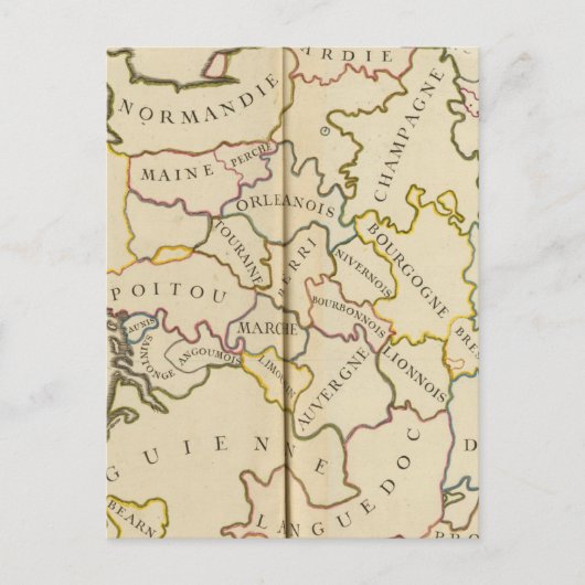 フランス、提供と境界 ポストカード (正面)
