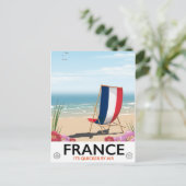 フランス 海辺 ビーチ 旅行 ポスター ポストカード (スタンド正面)