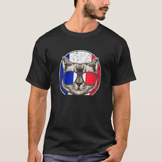 フランス 猫 フランス フランス語 Tシャツ (正面)