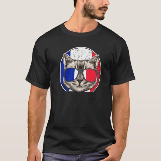 フランス 猫 フランス フランス語 Tシャツ (正面)