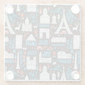 フランス|記号パターン ガラスコースター (裏面)