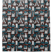 フランス|記号パターン シャワーカーテン (正面)