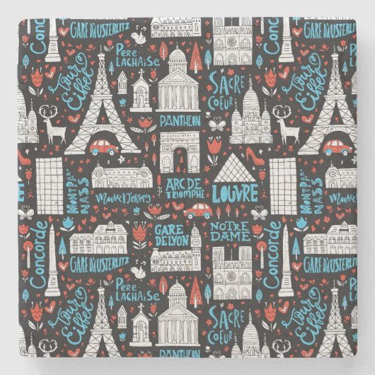 フランス|記号パターン ストーンコースター (正面)
