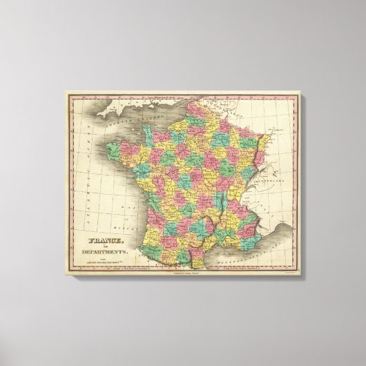 フランス、部門 キャンバスプリント (正面)