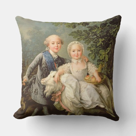 フランス(1757-1836年)のチャールズPhilippeのポートレート クッション (正面)