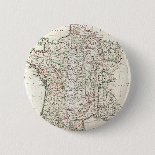 フランス(1771年)のヴィンテージの地図 缶バッジ (正面)