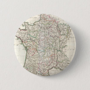 フランス(1771年)のヴィンテージの地図 缶バッジ