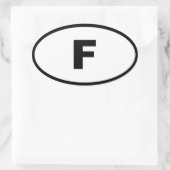 フランス – F – ヨーロッパ 楕円形シール (バッグ)