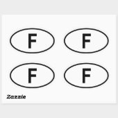フランス"F" 楕円形シール (シート)