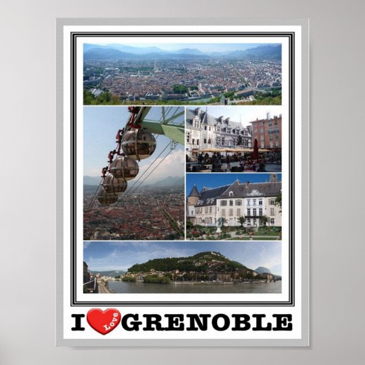 フランス – Grenoble – 大好き – ポスター (正面)