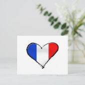 フランスIのフランスJe Taime国旗Franceハートギフト ポストカード (スタンド正面)