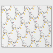 フランスJoyeux Noelのエッフェル塔の旗 ラッピングペーパー (フラット)