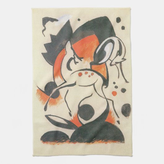 フランズ・マークの二頭の鹿 キッチンタオル (縦)