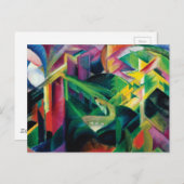 フランズ・マークの修道院庭園の鹿 ポストカード (正面/裏面)