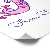 フランセスカのイニシャルFの落書きハートアート名前の意味 ポスター (角)