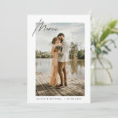 フランセフランスのス結婚の写真ミニマリスト 招待状 (スタンド正面)