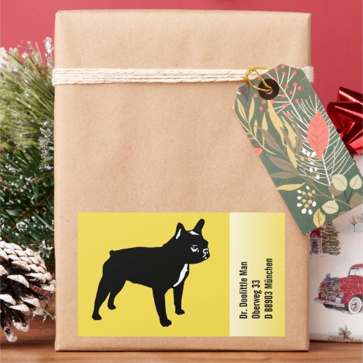 フランゼシシュブルドゲンオフクレバーミット文字 長方形シール (クリスマス)