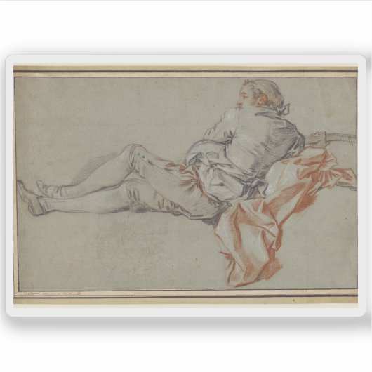 フランソワブーシェ – リクライニングオス姿 シール (正面)