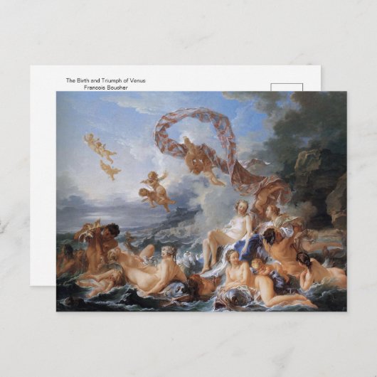 フランソワ・ブーシェによるヴィーナスの誕生と勝利 ポストカード (正面/裏面)