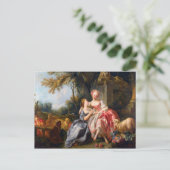 フランソワ・ブーシェのロココ調の女性の絵「ビレット・ドゥ」 ポストカード (スタンド正面)