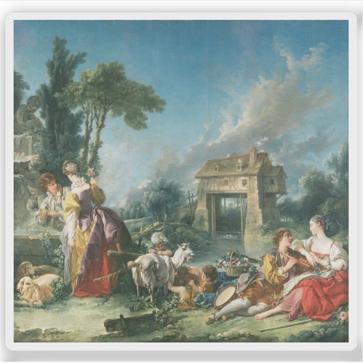 フランソワ・ブーシェ – 愛の泉 シール (正面)