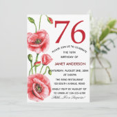 フランダースのケシの水彩画の第76誕生会 招待状 (スタンド正面)