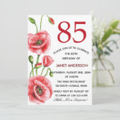 フランダースのケシの水彩画の85th誕生会 招待状 (スタンド正面)