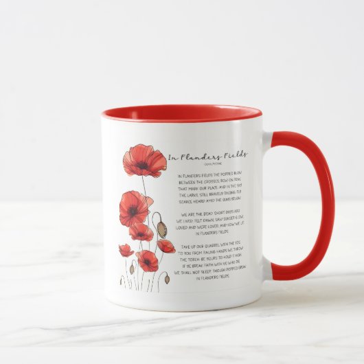 フランダースのフィールドで追悼の日詩 マグカップ (右)