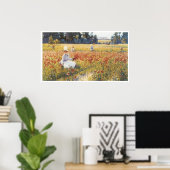 フランダースの畑 – 兵士が眠る場所&ポピー ポスター (ホームオフィス)