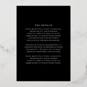 フランチェスカクラシックブラック結婚 箔招待状 (裏面)