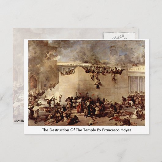 フランチェスコ・ヘイズによる神殿の破壊 ポストカード (正面/裏面)