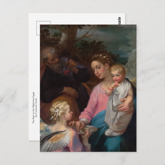 フランチェスコ・ヴァンニ率いるエジプトへの飛行の休憩 ポストカード (正面/裏面)