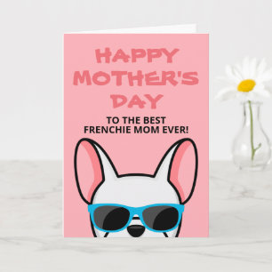 フランチーの母の日ホワイトフレンチブルドッグカード カード