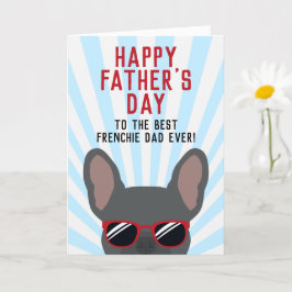 フランチーファーザーズデーブルーフレンチブルドッグ カード