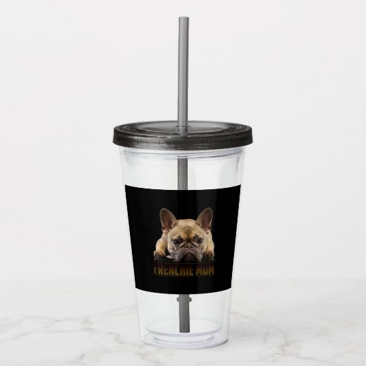 フランチー・ママ・T・ウフランスのマン・ブルドッグ贈呈犬母 アクリルタンブラー (正面)