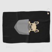 フランチ·ポケッおもしろいト·ブルドフランスのッグ贈呈品 ゴルフタオル (横)