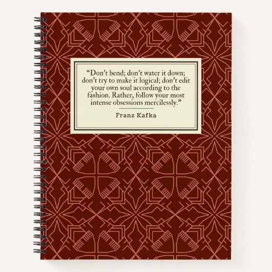 フランツカフカ引用文作家 ノートブック (正面)