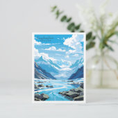 フランツジョゼフグレイシャーヴィンテージ旅行イラストレーション ポストカード (スタンド正面)