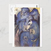 フランツマルク – ブルーウマーズの塔1913馬術 ポストカード (正面/裏面)