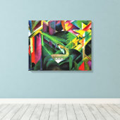 フランツマルク – 修道院の庭で鹿 キャンバスプリント (インサイチュ (ウッドフロア))