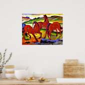 フランツマルク – 放牧馬IV. 1911 ポスター (キッチン)